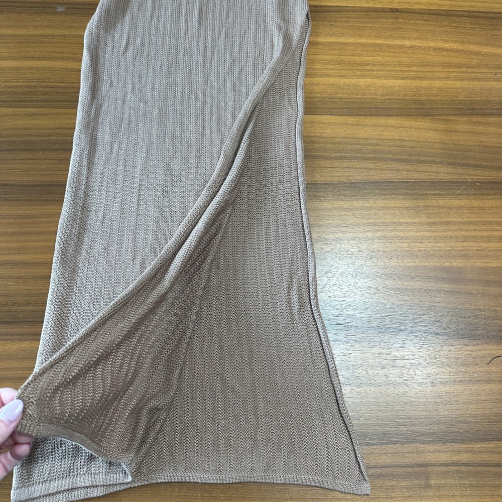 Flook the Label Zadia Knit Halter Maxi Dress Tan REVOLVE Slinky Resort Medium - Picture 14 of 14